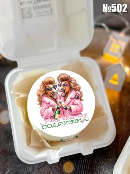 Бенто торт "Это - наш год, подружка!" №502 (Новый год)