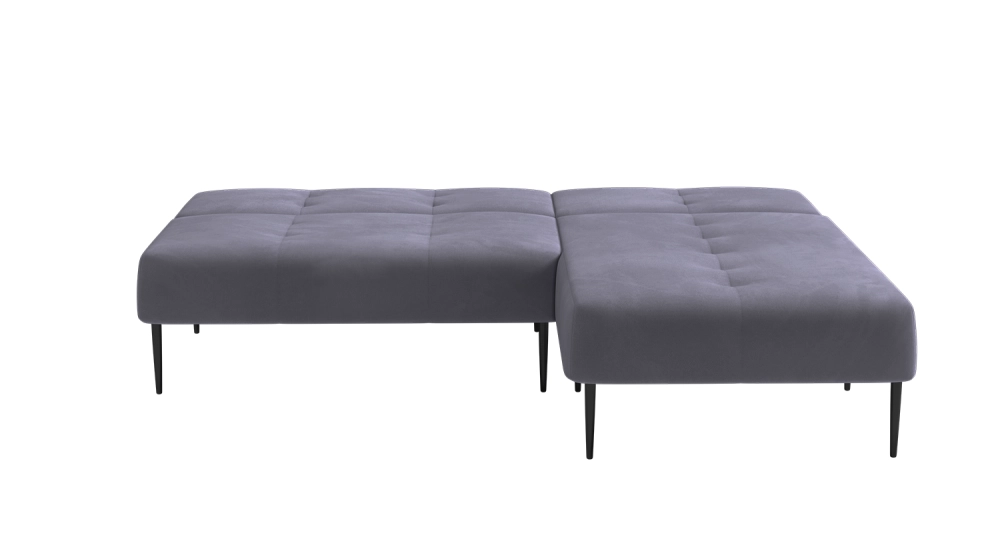 Monaco диван-кровать с шезлонгом, без подлокотников, бархат серый 27