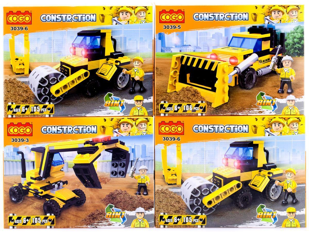 Конструктор блочный Кого Стройка в ассорт., коробка 3039