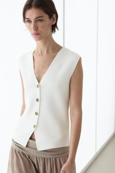 Massimo Dutti Жилет на пуговицах, белый
