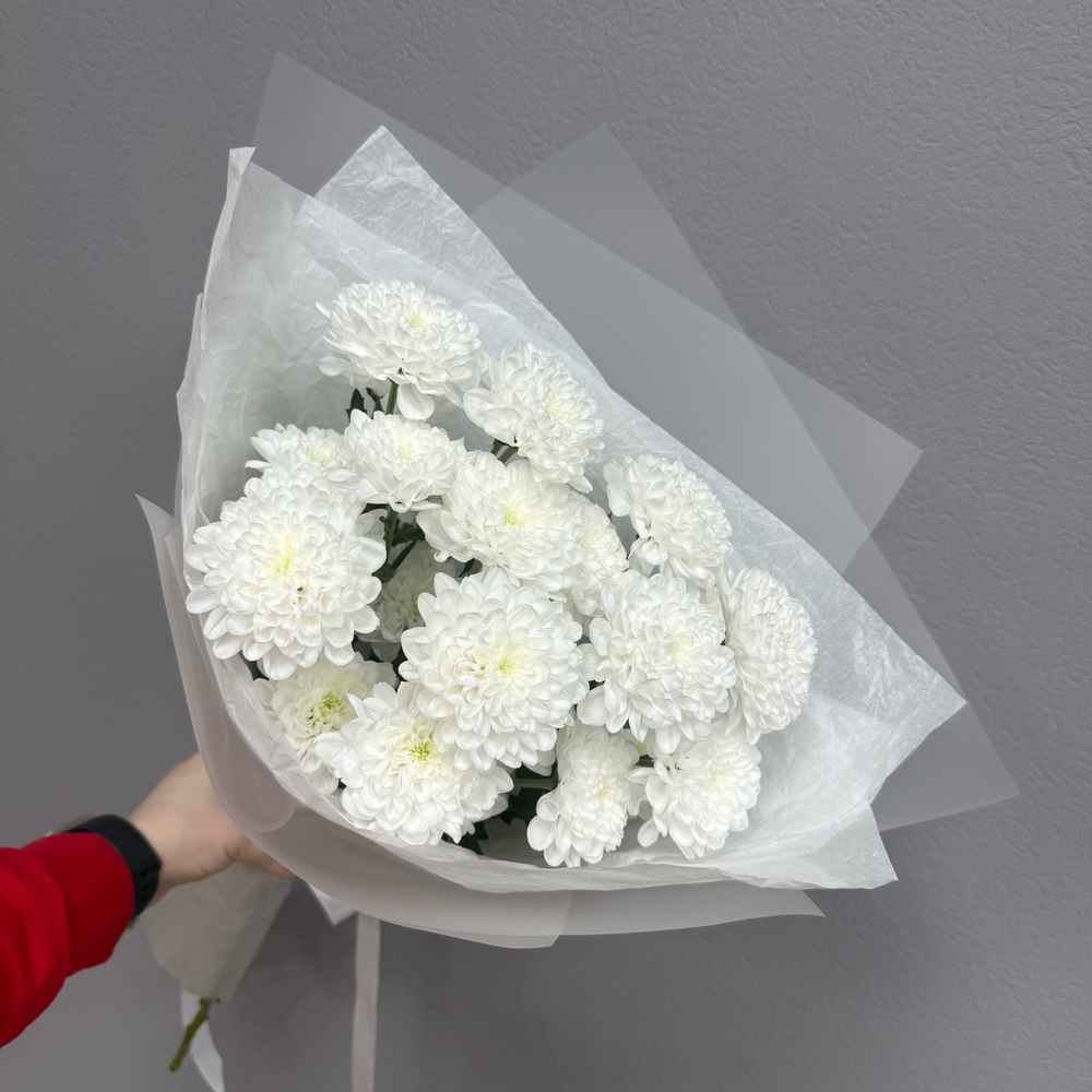 Букет из 3 белых хризантем