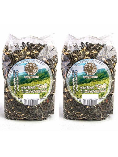 Чай зеленый Shennun с жасмином 200 г, 2 шт