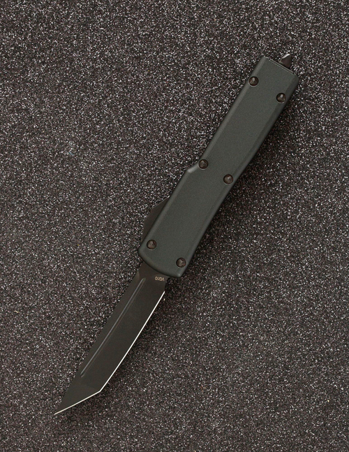 Автоматический складной нож SteelBro UTX-70 T/E Tanto Black 149-1BK (черный-черный) фронталка/выкидуха