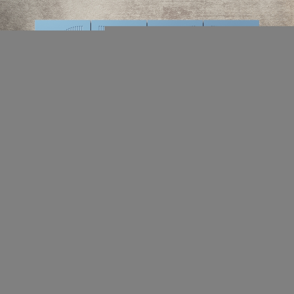 Шкаф Агератум МДФ четырехсекционный Сапфир структурный (0,3) G4018-62A матовая - Дуб молочный 8622  210*50*260