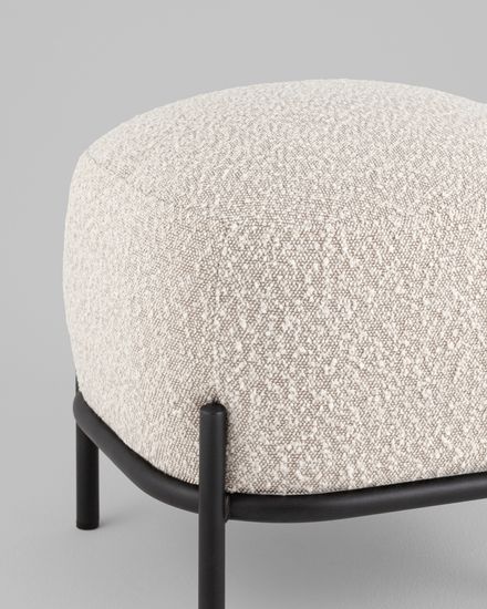 Пуф Стоун ткань букле молочный