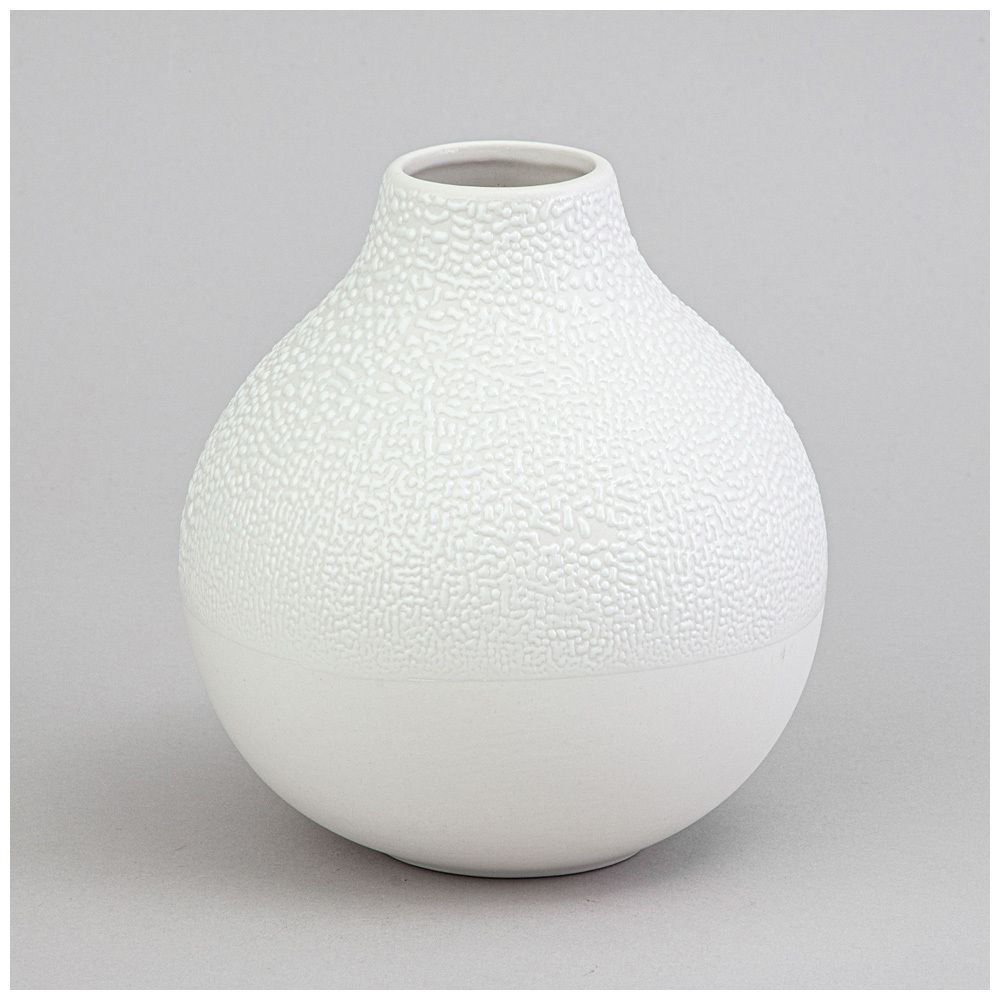 ВАЗА КОЛЛЕКЦИЯ "ЖЕМЧУЖИНА" 12*12*13,2СМ ЦВЕТ: БЕЛЫЙ