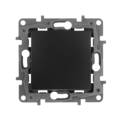 Выключатель кнопочный 1-клавишный с нормально-открытым/нормально-закрытым контактом 6А 250В антрацит ETIKA Legrand