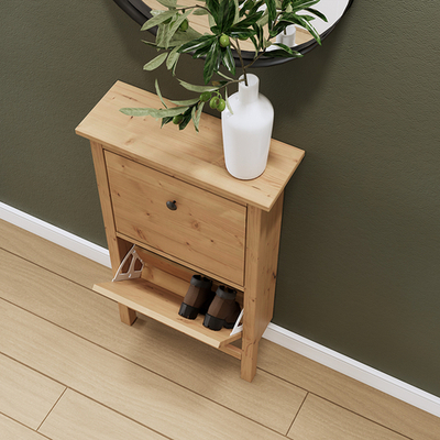 Обувница 2 ящика Хемнэс/Кымор, 59х22х101см, светло-коричневый