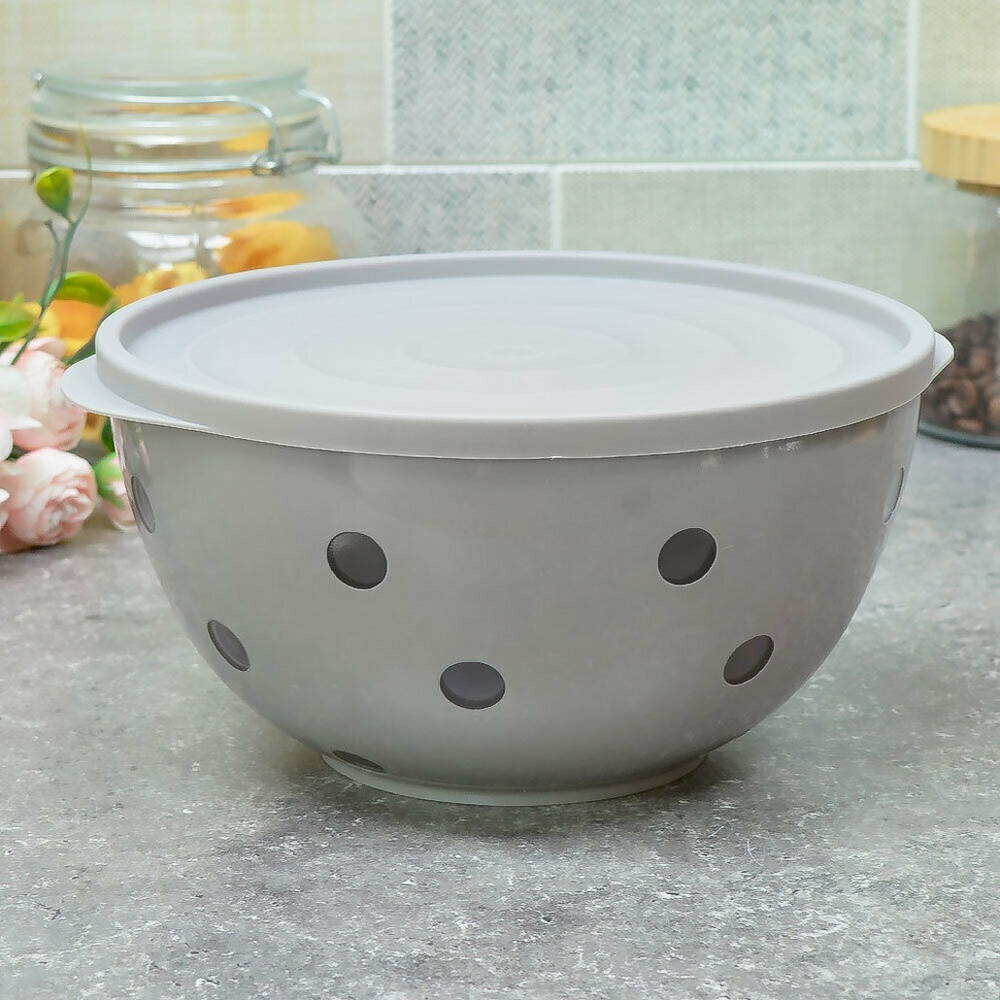 Салатник 2л с крышкой "Sens", дымчато-серый