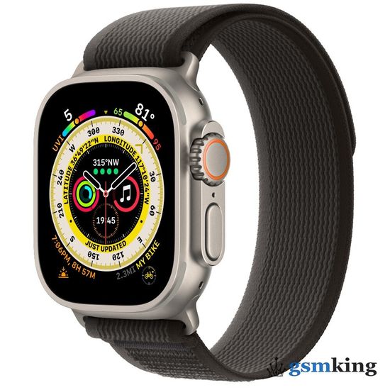 Apple Watch Ultra GPS + Cellular 49mm Titanium Case with Black/Grey Trail Loop