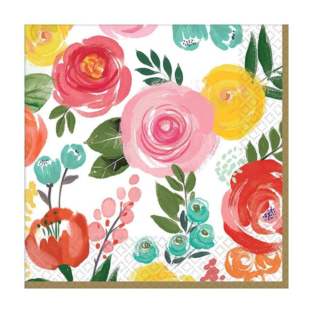 Салфетки большие Цветочный Вальс, 16 шт, 33х33 см