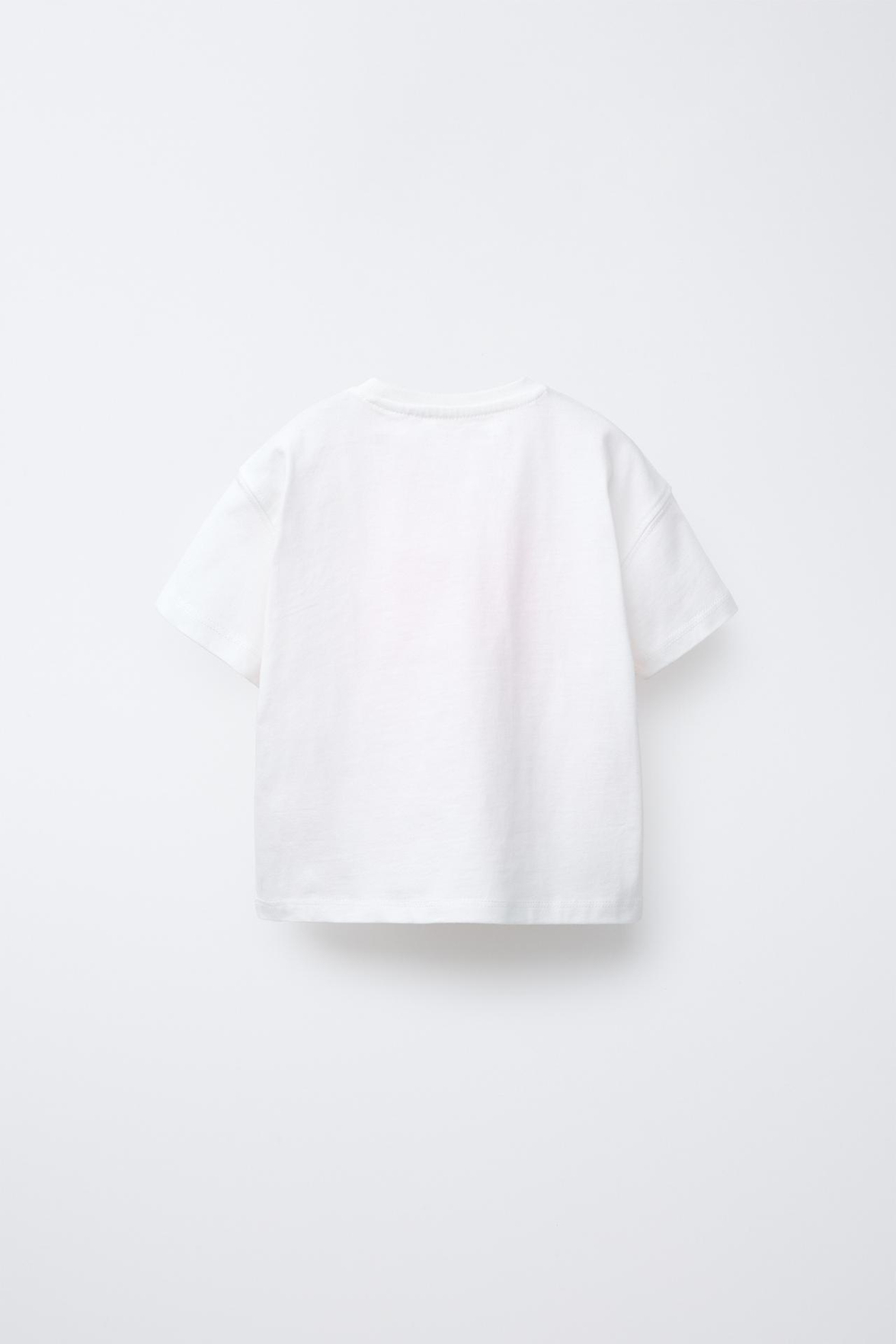 ZARA ФУТБОЛКА С НАДПИСЬЮ И ЦВЕТОЧНЫМИ АППЛИКАЦИЯМИ, БЕЛЫЙ