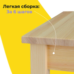 Стол кухонный обеденный Инго 115х75 см деревянный, в натуральной отделке / письменный стол из сосны