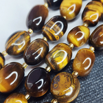 Тигровый глаз, крупная галтовка, 12-16 мм, камни овалы бочонки, штучно
