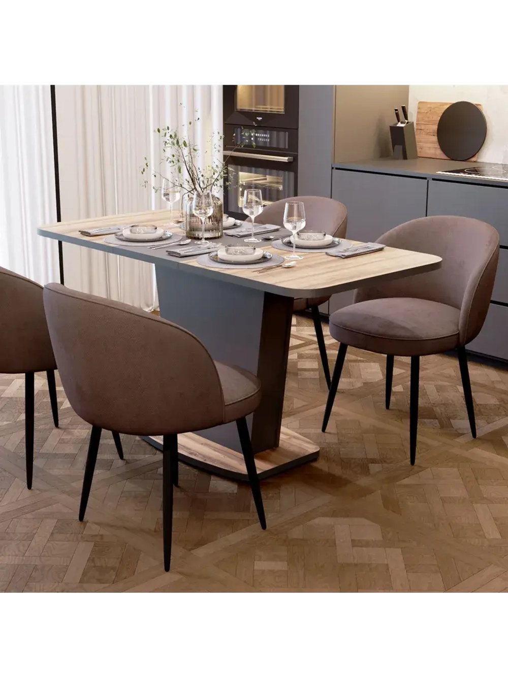 Стол кухонный Графит Комфорт 110(145)х68х75 см