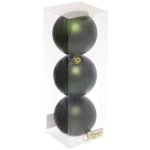Новогодние шары 8 см (набор 3 шт) «Матовый», изумруд