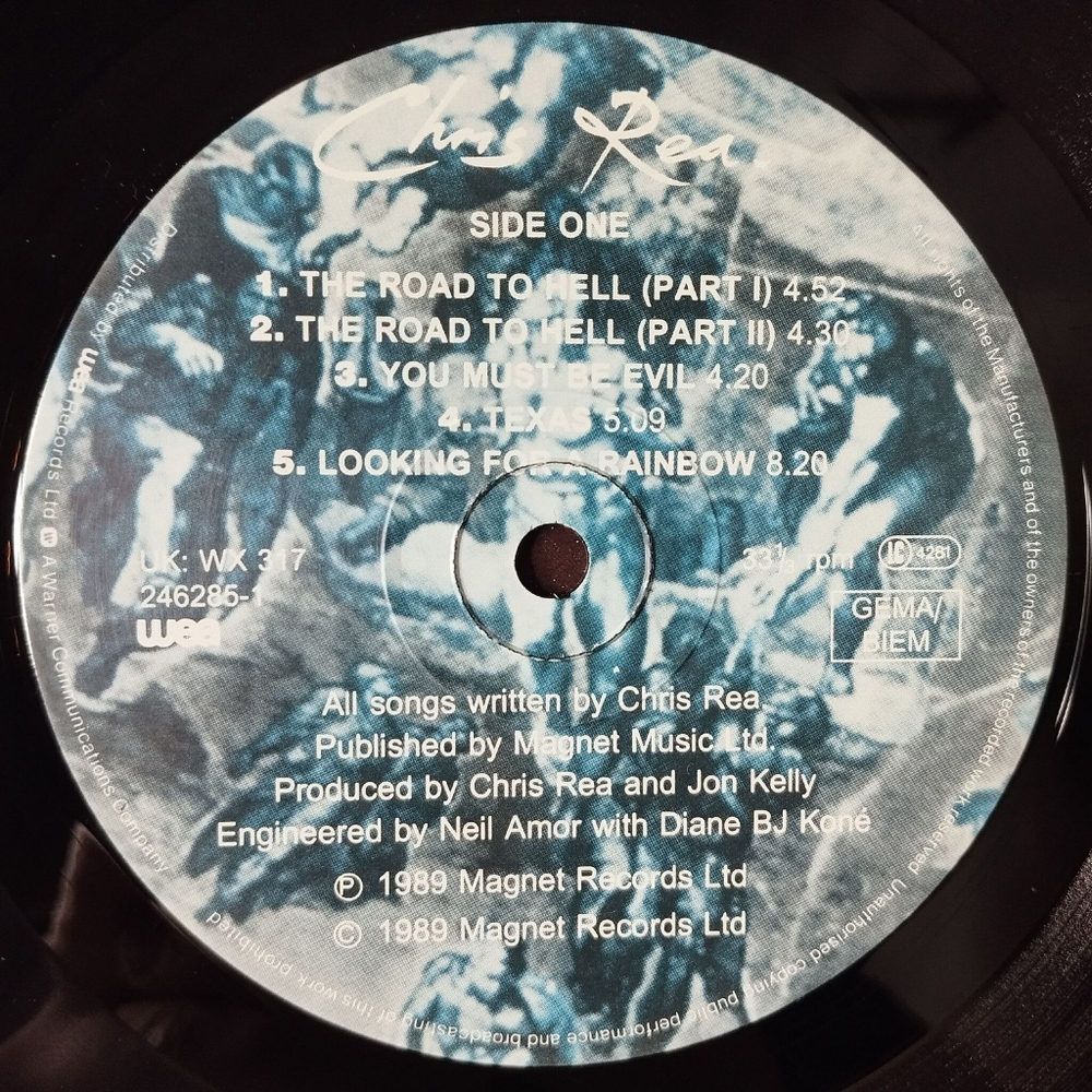 Винтажная виниловая пластинка LP Chris Rea The Road To Hell (Germany 1989)