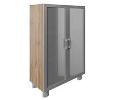 Шкаф широкий средний со стеклом в алюм. раме (без топа) Тр-2.1+4.7 860x418x1300