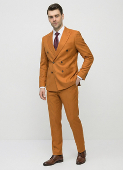 Мужской костюм двубортный (оранжевый) А73