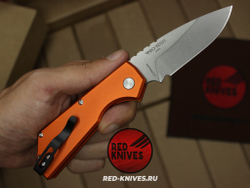Нож Pro-Tech Strider PT Auto - оранж рук, светлый клинок RK/Н119