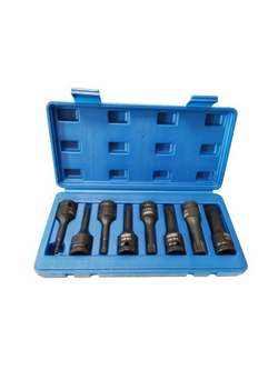 Набор головок-бит SPLINE ударных 8пр.,1/2''(M5, M6, M8, M10, M12, M14, M16, M18), в кейсе FORCEKRAFT FK-40811MPB