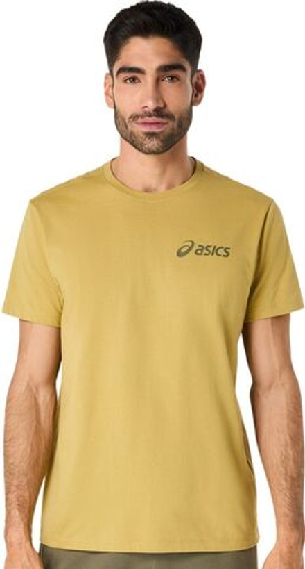 Мужская теннисная футболка Asics Chest Logo Short Sleeve - lemongrass