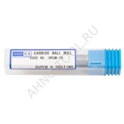 Фреза твердосплавная сферическая 10мм (L=75, l=20, хв=10) Z2 35° по стали, нержавеющей стали, чугуну