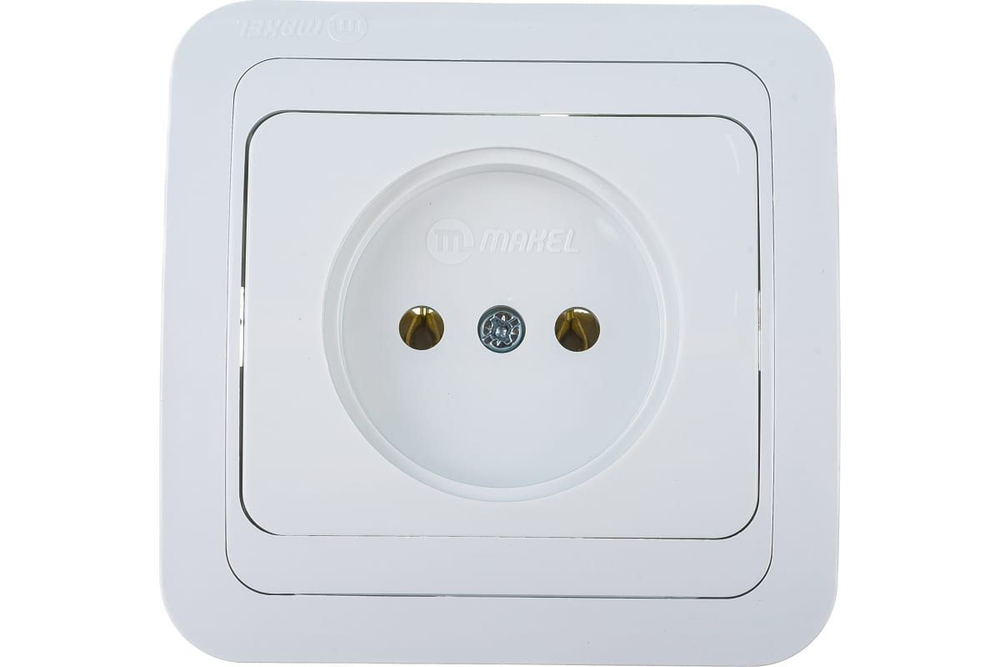 Розетка керамика без заземления Makel Mimoza белая 12002