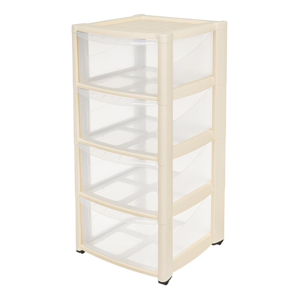 Комод 4-х секционный на колесах "Амадео", бежевый