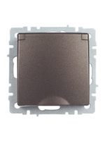 BRITE Розетка 1-местная с заземлением с защитными шторками и крышкой 16А IP44 РСбш10-3-44-БрТБ темная бронза IEK