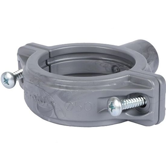 Хомут со шпилькой и дюбелем Sinikon Standart 50 мм серый для внутренней канализации (KPP.050.R.D)