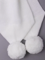 Шарф зимний вязаный с бубонами для детей