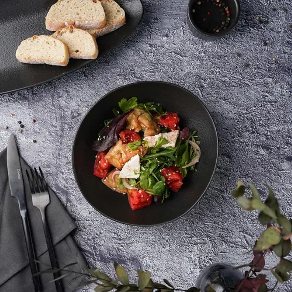 Салатник 600 мл 20*18,5 см h5,7 см Wave Up Smooth Black Raw Stellar P.L. Proff Cuisine [1]