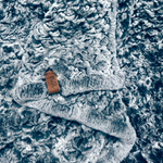 "Вязаный" плед из натурального меха рекс 200*150 см (серый сноутоп, окрас меха в два тона)