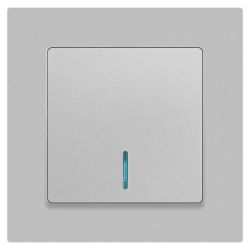 Выключатель Intro Accent 6-102-03 с подсветкой, 10А-250В, IP20, СУ, AL/CU, алюминий