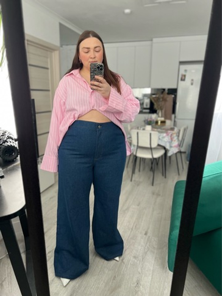 Джинсы Wide Leg темно-синие