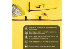 Нейлоновая стяжка под винт REXANT 200x4,3мм, черная 100 шт/уп 07-0205
