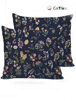 Постельное белье  бязь Сказка "Ботаника/Ботаника (компаньон)" евро  Наволочка 70х70 см 2 шт  Простынь на резинке 180x200 см  Пододеяльник 200x215 см