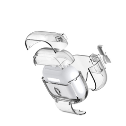 Усиленный прозрачный чехол для наушников AirPods Pro 2, Dux Ducis, серия PECR Series (встроенная подставка для смартфона)