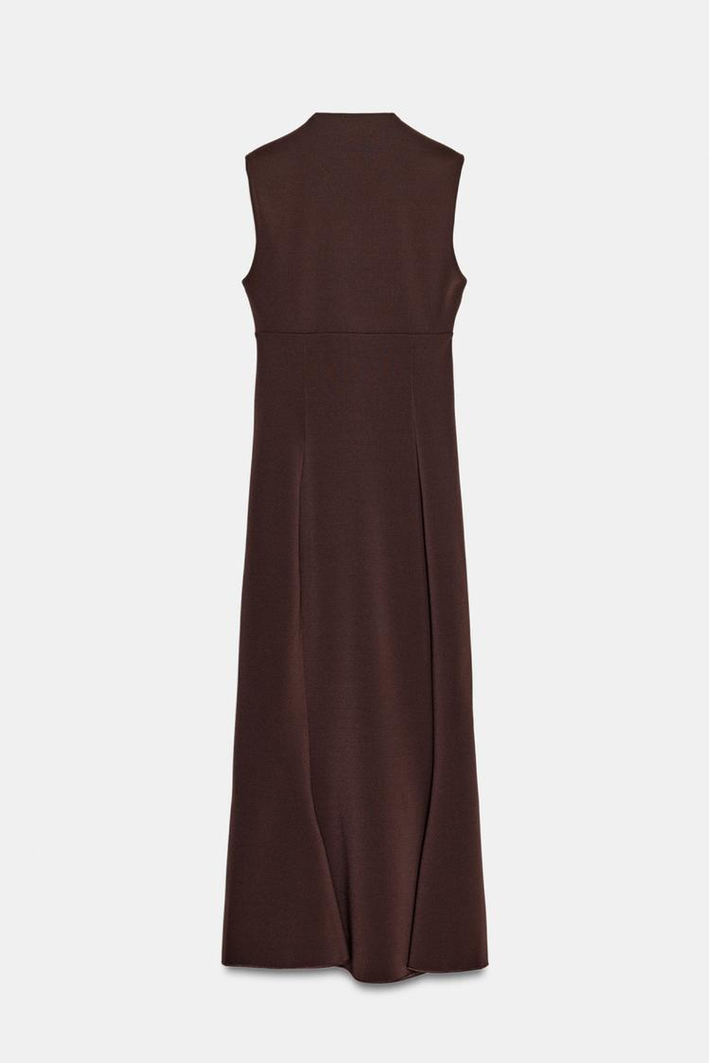 ZARA ПЛАТЬЕ С ВЫРЕЗОМ СЕРДЕЧКОМ, КОРИЧНЕВЫЙ