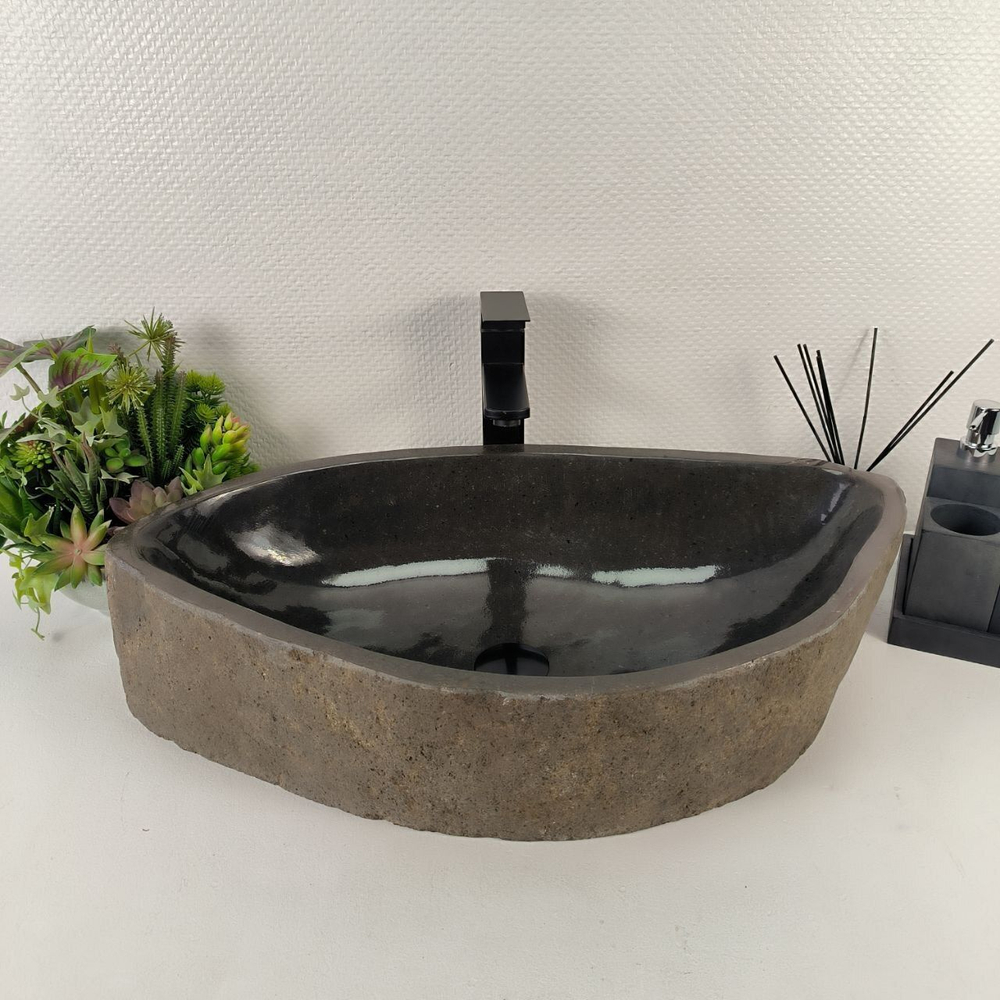 Каменная раковина из речного камня RS-04913 (70*39*15) 0858 из натурального камня