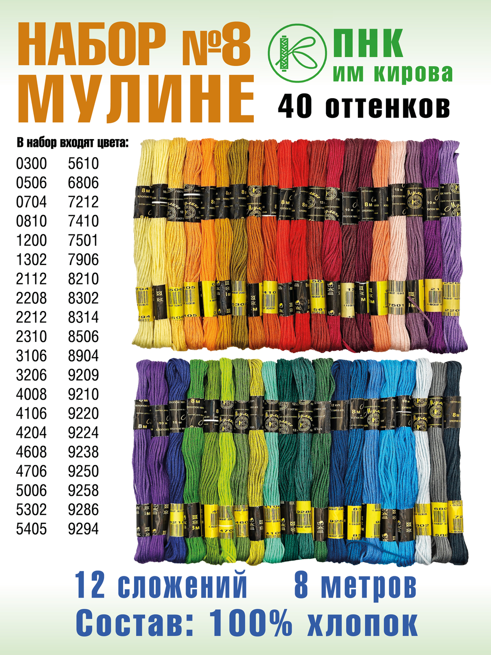 Наборы ниток мулине для вышивания ПНК Киров