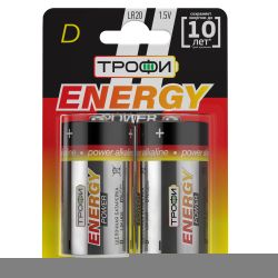 Батарейки Трофи LR20-2BL ENERGY POWER Alkaline