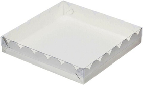 Коробочка для печенья 20х20х3.5 см белая