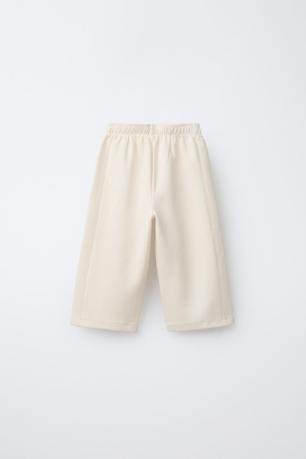 ZARA БРЮКИ WIDE LEG ИЗ ТКАНИ ИНТЕРЛОК С РЕЛЬЕФНОЙ НАДПИСЬЮ, ЦВЕ Т СЛОНОВОЙ КОСТИ