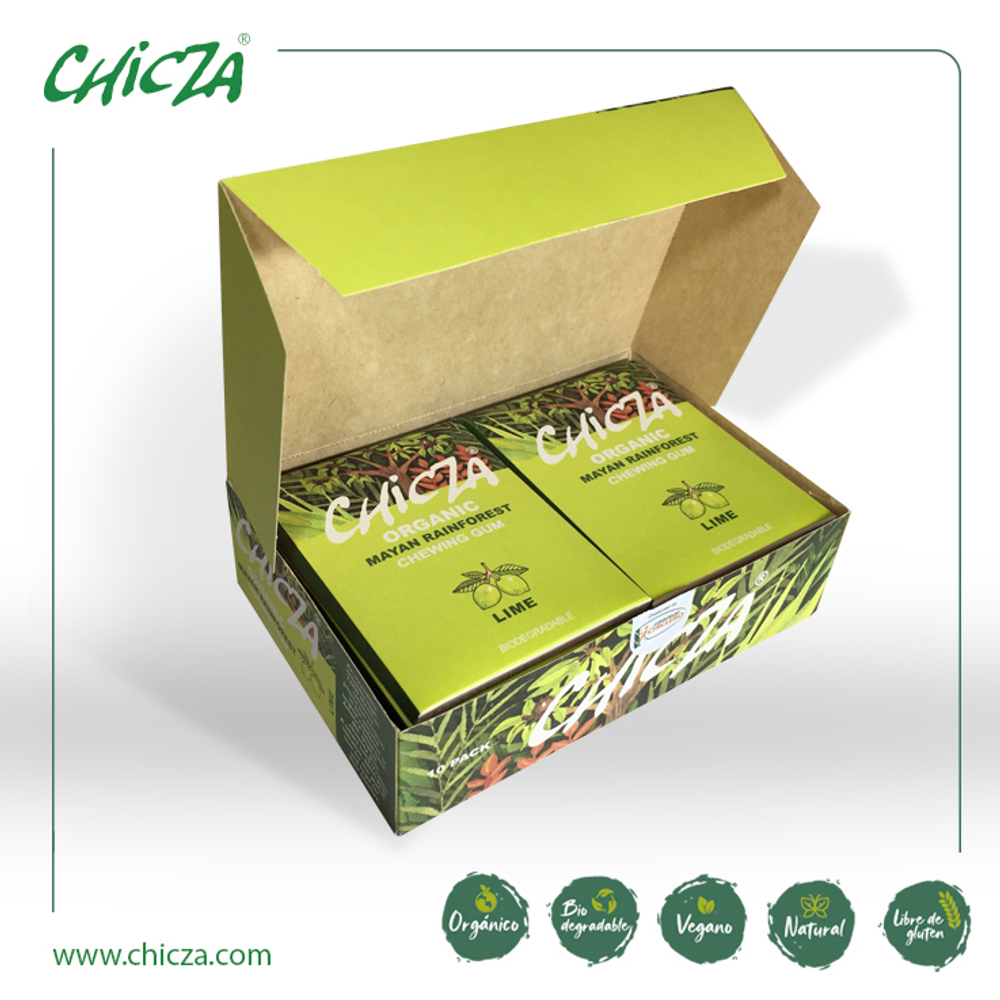 CHICZA ORGANIC Жевательная резинка органическая биоразлагаемая со вкусом мексиканского лайма 10 Х 30г