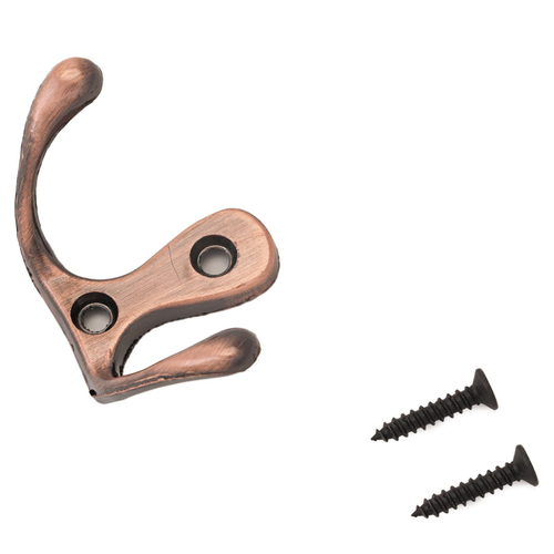 Крючок-вешалка СТАНДАРТ 002 AC ст.медь (2крючка)  маленький / 10191