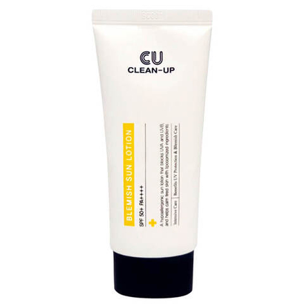Лёгкий гипоаллергенный солнцезащитный лосьон CUSKIN Clean Up Blemish Sun Lotion SPF50+ PA++++, 60 мл