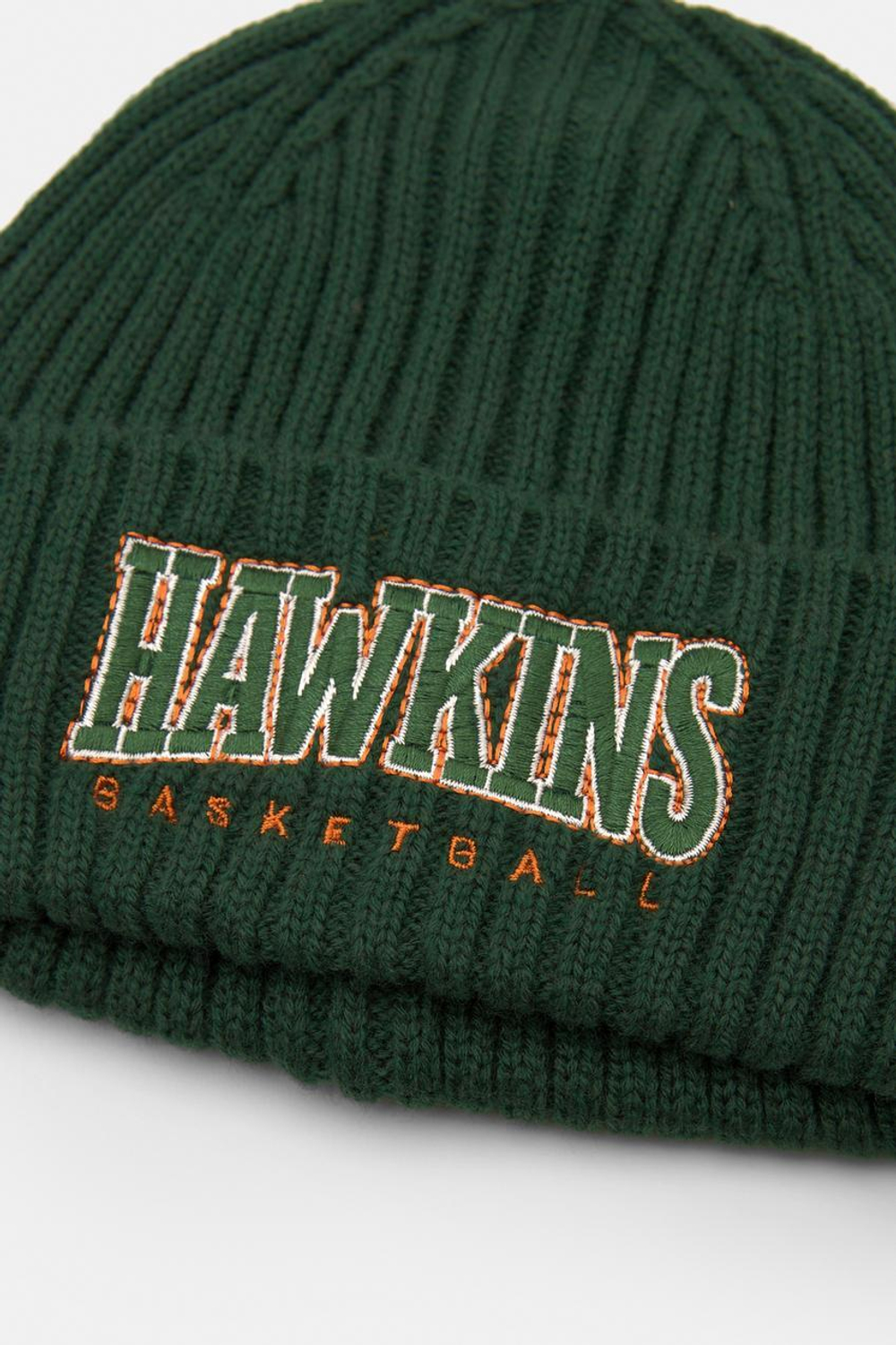 PULL&BEAR Шапка крупной вязки "Stranger Things", зеленый