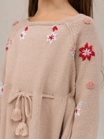 Платье с длинными рукавами с вышивкой